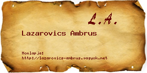 Lazarovics Ambrus névjegykártya